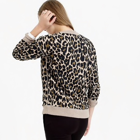 J. Crew leopard print crewneck sweatshirt - Picture 3 of 4